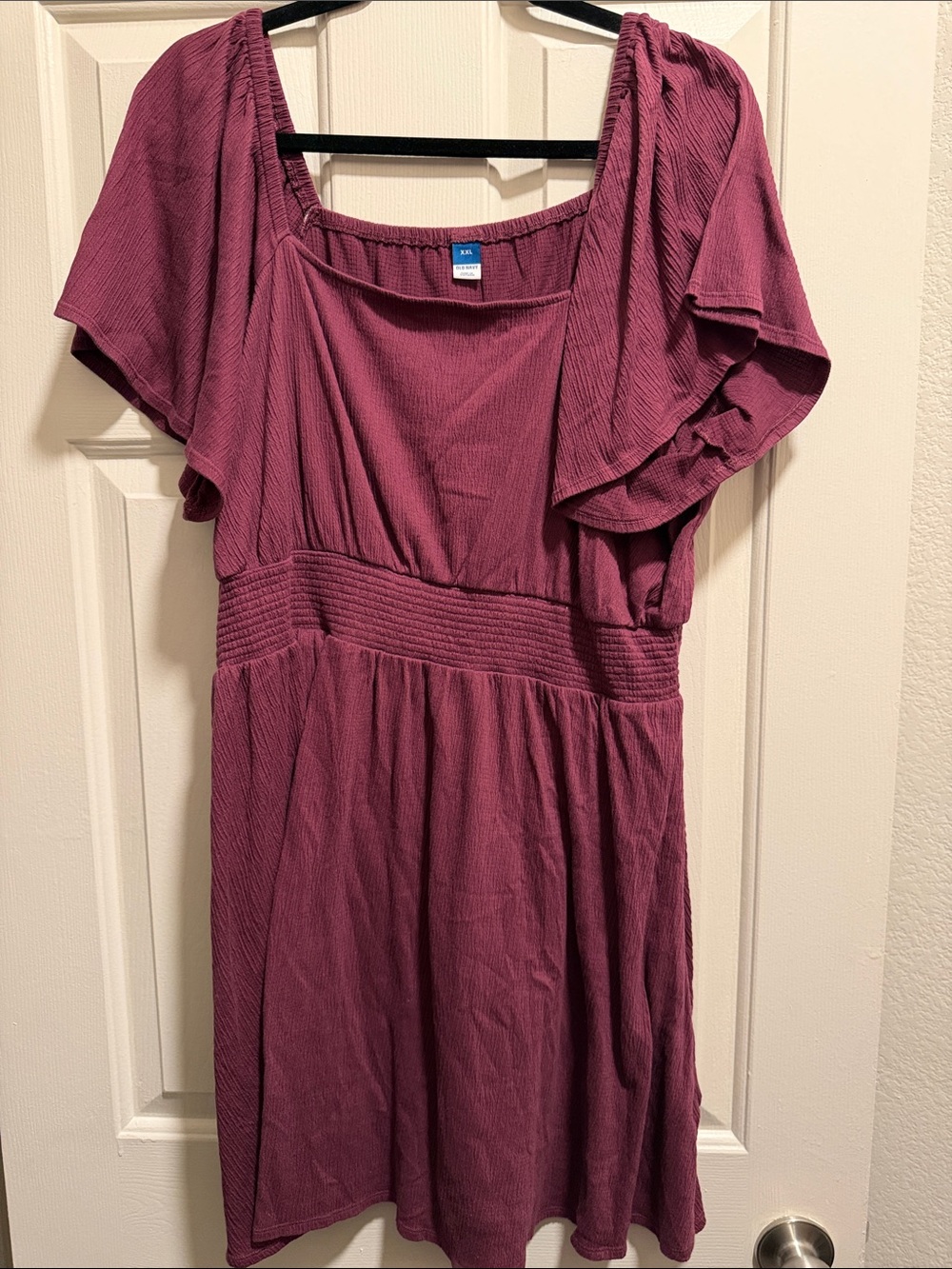 Old Navy Plum Flutter Sleeve Smocked Waist Dress
